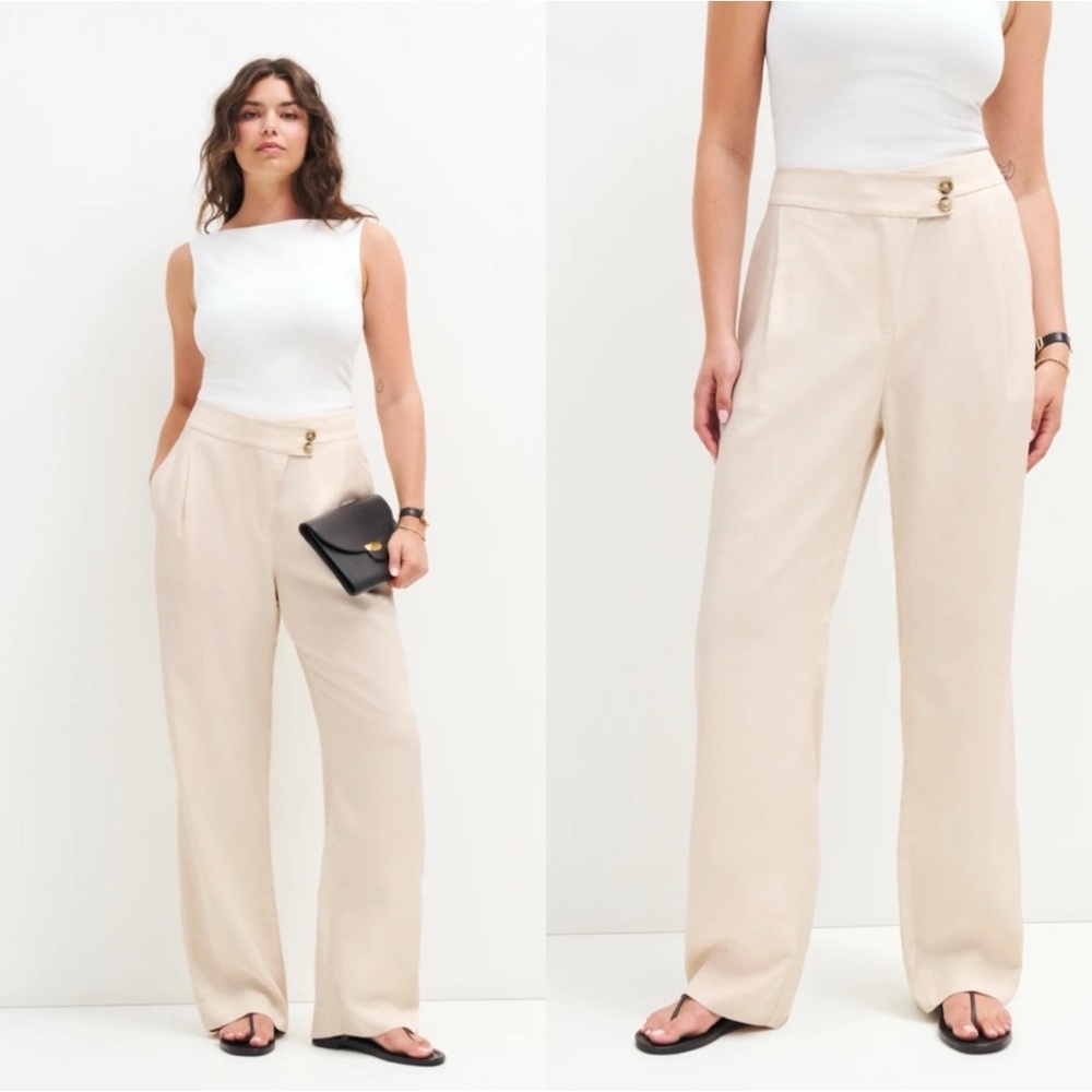 Reformation Oliver Pants in Oyster (NWT)